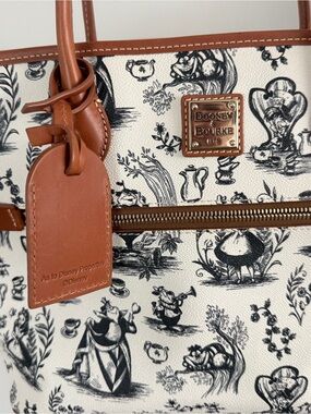 Dooney & Bourke White-Black illustration Disney Vintage Alice in Wonderland